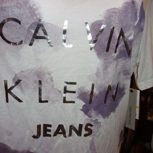 Calvin Klein Tops - NWT New Calvin Klein White/Purple T-Shirt M Calvin Klein Tops - NWT New Calvin Klein White/Purple T-Shirt M